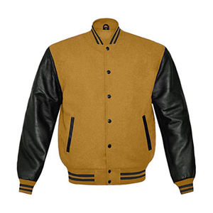 Veste universitaire d'hiver pour homme VIBE SEWN OEM, de haute qualité, chaude, respirante, en laine chenille, avec broderie, manches en cuir, écologique - Product Image 1