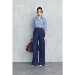 A8035 Camisa a Rayas Holgada para Mujer, Fabricada en Vietnam, Mezcla de Algodón Transpirable, Blusa Moderna - Product Image 3