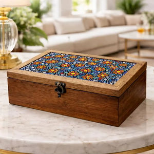 Caja de madera con estampado floral, caja de joyería para jardín, caja de madera impresa, caja de almacenamiento para regalo femenino, cajas de almacenamiento decorativas - Product Image 1