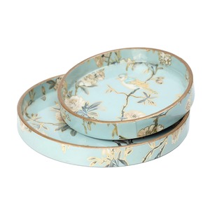 Bandejas de Almacenamiento Orientales con Diseño de Pájaros y Flores, Madera Lacada, Diseño Moderno y Lujoso, Aptas para Lavavajillas, Multifuncionales y Apilables - Product Image 5