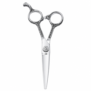 Ciseaux de coiffure professionnels de 6 pouces, ciseaux de coiffure en acier inoxydable japonais 440C, poignées à motifs floraux sculptés - Product Image 6