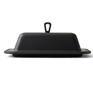 Beurrier en aluminium noir mat avec couvercle, design minimaliste, hermétique, pour la cuisine, couleur unie - Product Image 4