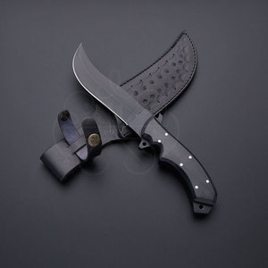 Couteau à Découper Personnalisé Fait Main en Acier Noir à Haute Teneur en Carbone avec Manche en Micarta Noir et Étui en Cuir – Couteaux Très Demandés - Product Image 1