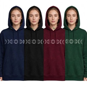 Sudadera con Capucha para Mujer NEXTEX, Estampado de Fase Lunar, Geométrica, con Bolsillo Canguro y Cordón Ajustable, Informal - Product Image 6