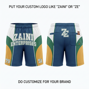 ZAINI ZI-322 กางเกงขาสั้นลำลองผู้ชาย โพลีเอสเตอร์/ไนลอน พรีเมียม 160 กรัม แห้งเร็ว โลโก้ด้านหน้า ปิดด้วยเชือกผูกเอวกลาง น้ำหนักเบา - Product Image 1