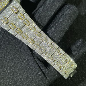 Montres classiques unisexes hip-hop artisanales personnalisées avec diamants Moissanite VVS1, bracelet en acier inoxydable, affichage analogique mécanique - Product Image 2