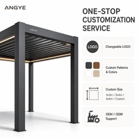 Pergola rectangulaire en aluminium pliable électrique personnalisable OEM, toit à lames motorisé rétractable, gazebo pour patio extérieur