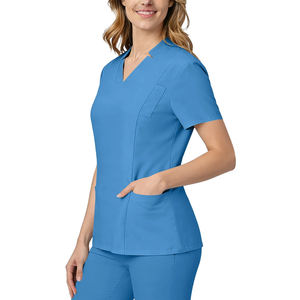 Conjuntos de uniformes médicos unisex personalizados 100% algodón tejido con bolsillos, joggers de enfermería elegantes de tela microelástica para médicos con detección de agujas - Product Image 4