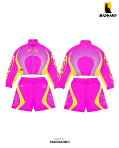 ชุดวอร์มสำหรับแข่งสีแดงและสีเหลืองชุดเสื้อกันลมและกางเกงขาสั้นไซเบอร์ผู้ผลิตเสื้อผ้าเทคโนโลยีสไตล์มอเตอร์ครอสผลิตตามสั่ง - Product Image 2