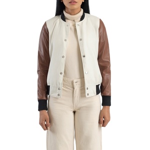 Best-seller Vintage NY pour Yankees Veste de baseball universitaire pour femmes Crop Wool Letterman Techniques brodées pour le printemps - Product Image 1
