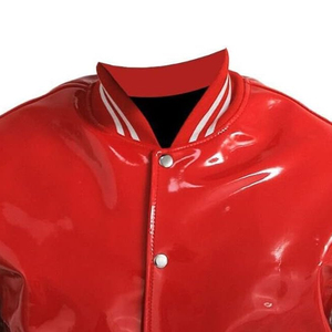 Veste universitaire pour homme en cuir PVC respirant, nouvelle mode, haute qualité - Veste d'hiver imperméable style Letterman surdimensionnée à boutons - Product Image 4