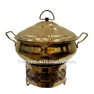 Nouvel arrivage : Réchaud de buffet en acier inoxydable martelé texturé pour la restauration, chauffe-plats pour la décoration de table - Product Image 5