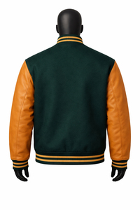 Chaqueta Universitaria Personalizada, Cuerpo de Lana, Mangas de Cuero, Chaqueta Letterman, Chaqueta de Béisbol Universitaria Bordada - Product Image 2