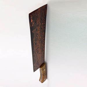 SCL Copper Damascus Straight Cleaver Premium Quality <b>Custom</b> Made DIY OEM Japanese Style Chef Knife Multi-Functional Wood Back - Product Image 6