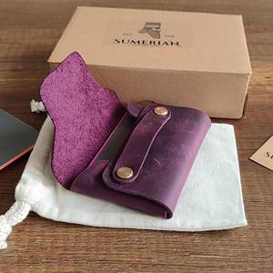 กระเป๋าสตางค์หนังรักษ์โลกแบบไร้ตะเข็บ หนังฟอกธรรมชาติ กระเป๋าสตางค์ขนาดเล็ก สำหรับการค้าที่ยั่งยืน SLW-0017 - Product Image 1