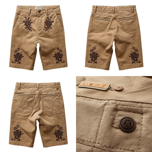 Pantalones Cortos Casuales de Lujo para Hombre, Color Beige Arena, Bordados, Ropa Premium, OEM, ODM - Product Image 3