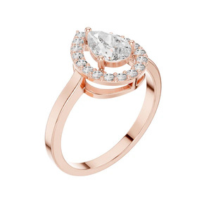 แหวนเพชรทรงลูกแพร์ ดีไซน์คลาสสิค ทองคำแท้ 18K เพชรเพาะเลี้ยง ความใสระดับ ICI รับรองโดย ICI สำหรับผู้หญิง สวมใส่ในโอกาสหมั้น - Product Image 6