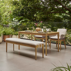 Contemporary Outdoor <b>Garden</b> Set 4 Seater Solid Teak Wood Weather Resistant Furniture with Cushions Non <b>Foldable</b> ARDENA AGS-121 - Product Image 1