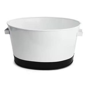 Grande glacière en métal blanc pour boissons, seau à champagne, refroidisseur de bière, pour fêtes, bars à domicile et événements traiteur - Product Image 1