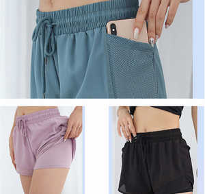 Shorts Deportivos para Mujer, Color Malva, Tejido de Rizo, Transpirables, de Secado Rápido, Ecológicos, Cintura Elástica, para Gimnasio, Running, Ropa Deportiva de Verano - Product Image 5