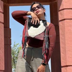 Bolso bandolera de cuero de piel sintética de estilo occidental único para mujer, bolsos laterales de estilo Vintage de piel de color en relieve - Product Image 2