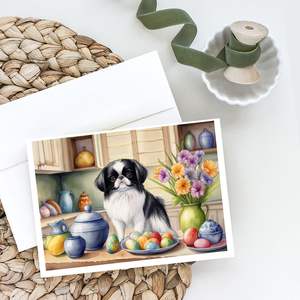 Whimsical A7 Size 5x7 Japanese Chin Greeting <b>Cards</b> <b>Pack</b> of 8 Blank Note <b>Cards</b> with Envelopes for <b>Easter</b> Decorations - Product Image 2