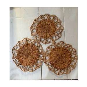 Plato de ratán natural hecho a mano, bandeja decorativa tejida para la mesa, estilo vietnamita - Product Image 2