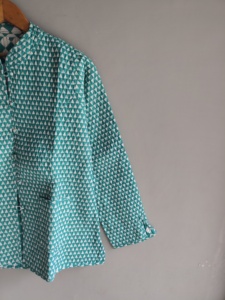 Floral Print Mandarin Collar Cotton Blouse Full Sleeve Casual Button Front Vintage Winter Women's <b>Top</b> Quick Dry Soft Gift for - Product Image 3