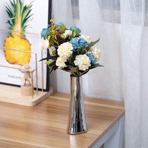 Jarrón cilíndrico tradicional de acero inoxidable ecológico para mesa, maceta metálica para arreglos florales, decoración navideña para el hogar - Product Image 2