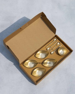 Juego de Cuencos para Servir de Metal Forjado a Mano, con Base Cónica, Estilo Minimalista, para Postres, con Cucharas a Juego - Product Image 6