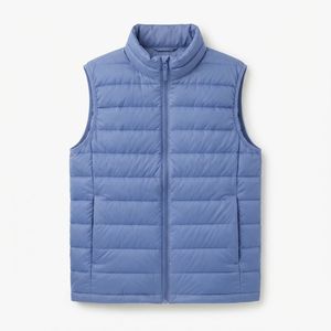 Gilet matelassé noir pour homme à col en V avec fermeture éclair, imperméable, écologique, réversible, coupe-vent, vêtement d'extérieur formel pour l'hiver - Product Image 6