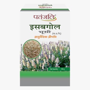 Poudre d'Isabgol Bhusi Patanjali 100g, complément alimentaire ayurvédique à base de plantes de qualité alimentaire - Product Image 1