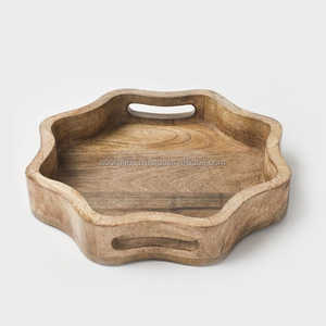 Eco-Friendly Hotel Wooden Tray <b>Set</b> with Handle Wholesale Natural Crafts for Holding Fruit <b>Tea</b> Cups Environmentally Friendly - Product Image 3