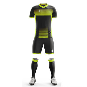 Tenues de football en gros pour fabricants, ensembles d'entraînement vintage à séchage rapide, uniformes de football vierges de couleur unie, kits d'équipement pour clubs et équipes - Product Image 2