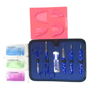 Kit de suture pour étudiants en médecine et en médecine vétérinaire avec coussin de suture dentaire, matériel pédagogique pour mannequin, en acier inoxydable - Product Image 1