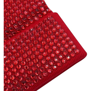 Wholesale Black Rhinestone Beanie Hat Rib Knit <b>Winter</b> <b>Cap</b> Unisex Soft Warm Stretch Skull <b>Cap</b> Custom Logo Hat - Product Image 5