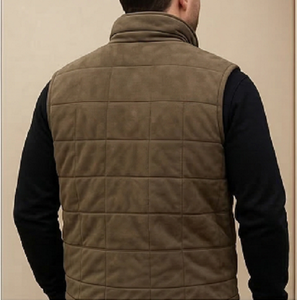 Gilet matelassé marron pour homme, sans manches, coupe ajustée, vêtement d'hiver, fermeture éclair, léger, chaud, élégant, décontracté, vêtement d'extérieur de qualité supérieure - Product Image 3