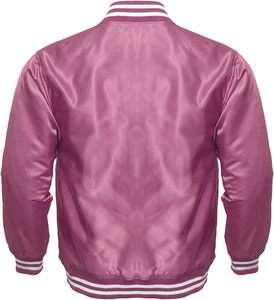 Hot Sale OEM University Bomber <b>Jacket</b> for Men Custom Logo Satin Fabric Breathable Hood Stand <b>Canvas</b> Single Packaged for Winter - Product Image 2