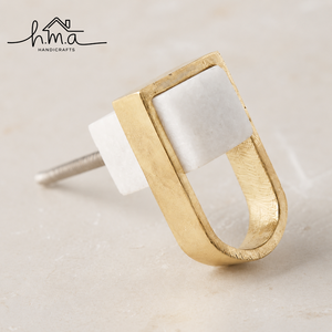 White Marble Brass Cabinet Knob Modern Geometric Drawer <b>Pull</b> Rectangular Dresser <b>Door</b> <b>Handle</b> Luxury Furniture Hardware - Product Image 1