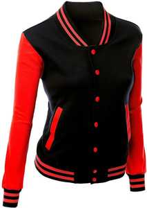 Custom <b>Thin</b> Winter Varsity <b>Jacket</b> with Leather Sleeves and Embroidered Logo Front for <b>Men</b> and Women - Product Image 5
