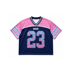Fournisseur de maillots de football américain vintage personnalisables, unisexe, surdimensionnés, à manches courtes, en mesh, fabricant de streetwear personnalisé - Product Image 3