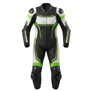 Combinaison de moto pour homme à manches longues, noire, blanche et verte, respirante, toutes saisons, qualité supérieure, durable, coupe ajustée - Product Image 5