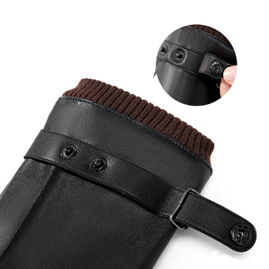 Gants de course en cuir à doigts entiers avec sangle de poignet réglable, coupe-vent, pour la conduite en hiver en plein air, unisexe - Product Image 4