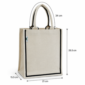 Bolsa de Mano Promocional de Lona de Algodón Laminada en PP de 8 Oz, 21x26.5x15.5cm, Bolsa de Compras con Logotipo Personalizado, Venta al Por Mayor, OEM, ODM, Marca Privada, B2B - Product Image 2