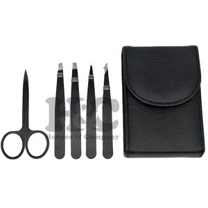 Nouvel ensemble de pinces à sourcils professionnelles Hooper Company à pointe inclinée, en acier inoxydable durable et réutilisable pour la beauté - Product Image 5