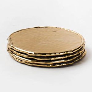Luxury Handmade <b>Round</b> Brass Metal Coasters Shinny Polished Stone Hot Selling Highest Demanded Luxury <b>Mats</b> & Pads - Product Image 6