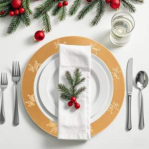 Assiettes de présentation rondes en acier inoxydable finition métallique, écologiques et modernes, lot de 100 pour la décoration de réceptions de mariage - Product Image 4