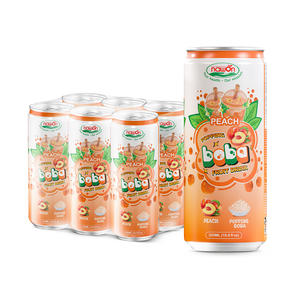 Meilleur prix de gros pour la boisson au jus de pêche Popping Boba 320 ml en canette, boisson NAWON Factory, marque privée vietnamienne, échantillon gratuit, HALAL, OEM - Product Image 2