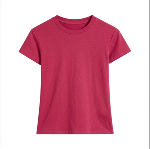 Camisetas de Mujer a Bajo Precio, de la Mejor Calidad, Casuales, de Color Sólido, Manga Corta, Cuello Redondo, Tejido de Spandex/Algodón, Secado Rápido, Verano, OEM - Product Image 3
