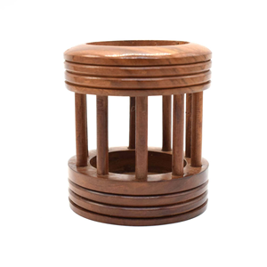 Nouveau porte-stylos décoratif moderne en bois et vase de table, design réglable pour fournitures de bureau - Product Image 5